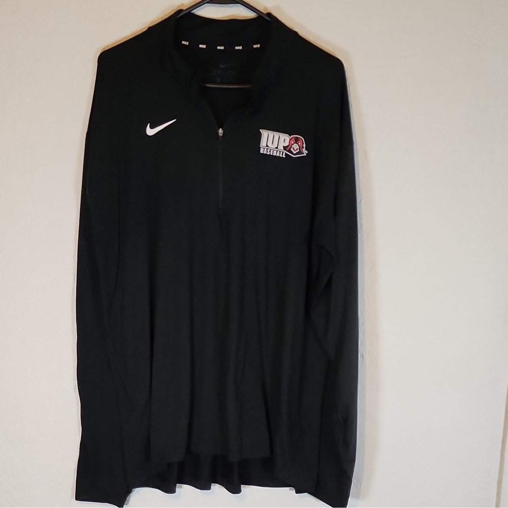 Nike Dri-FIT Men's IUP Baseball 1/4 Zip Pullover Long Sleeve Top XL Black